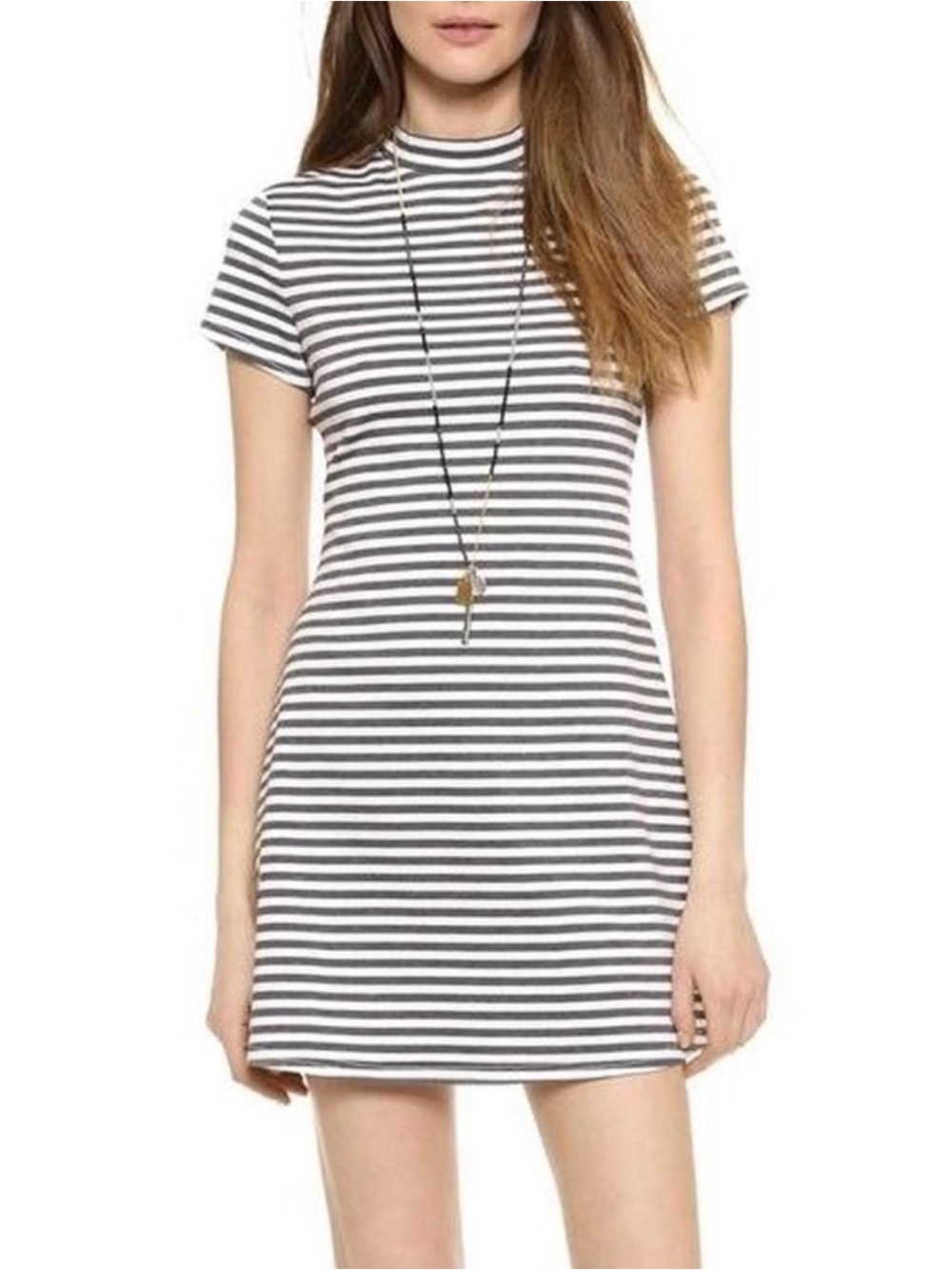 Free‎ People Beach Womens Black and White Striped Mini Dress Size Small